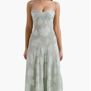 House of CB Sage Floral Maxi Dress Small